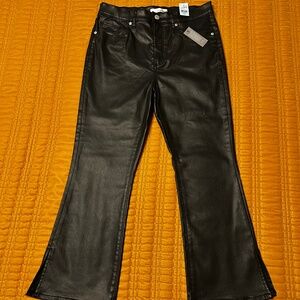 NWT-LOFT coated/faux leather black jeans-6P